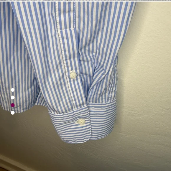 Rag & Bone Blue Cut-Out Long Sleeve Blouse - Picture 4 of 10